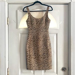 Diana vin Furstenberg black and leopard animal print skinny mini dress size 0